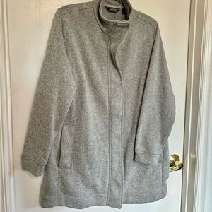 Lands End Women’s Soft Fleece Full Zip Herringbone Longer Jacket